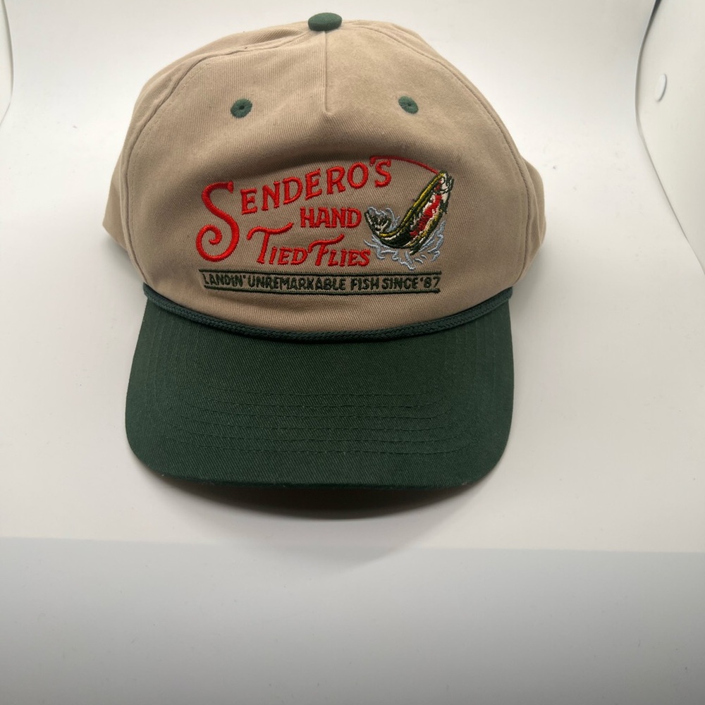 Sandro Two-Tone Green and Tan Hat